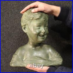 Sculpture art style ancien 20ème siècle statue buste d'enfant terre cuite