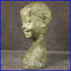 Sculpture art style ancien 20ème siècle statue buste d'enfant terre cuite