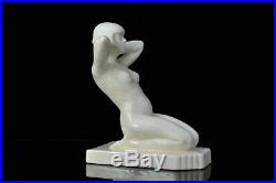 Sculpture craquelé Art Déco Femme nue 1930 Antique céramic Statue nude Woman