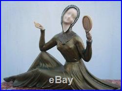 Sculpture femme lévrier statue Enrique Molins Balleste époque Art Nouv