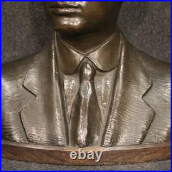 Sculpture homme en bronze demi buste sculpté oeuvre vintage art 900
