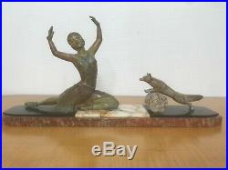 Sculpture statue ART DECO signé MOLINS 1930 51 cm