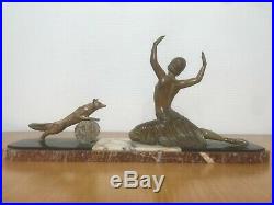 Sculpture statue ART DECO signé MOLINS 1930 51 cm