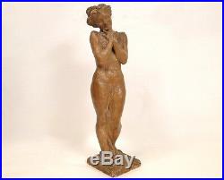 Sculpture statue Art Nouveau, odalisque ou baigneuse, 19e
