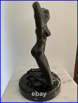 Sculpture statue Bronze Femme nue Art Deco