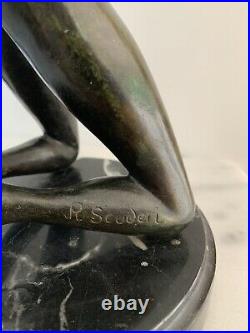 Sculpture statue Bronze Femme nue Art Deco