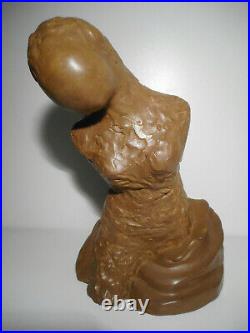 Sculpture statue art contemporain biscuit terre cuite femme nue signé Shyan