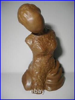 Sculpture statue art contemporain biscuit terre cuite femme nue signé Shyan