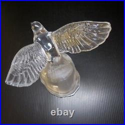 Sculpture statue colombe oiseau vintage art déco animal cristal France N7824