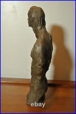 Sculpture statue contemporaine terre cuite homme art contemporain style Cade