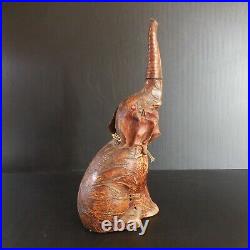 Sculpture statue figurine bouteille éléphant art déco VETROPELLE Italie N6122