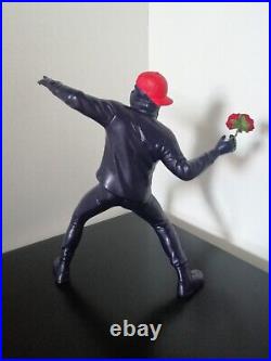 Sculpture, statue, homme, fleur, pop art, street art, banksy, bleu, rouge