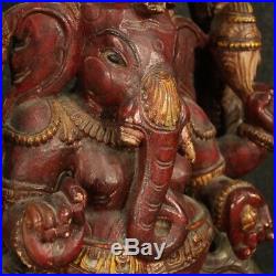 Sculpture statue indienne en bois style ancien divinité art objet autel 900