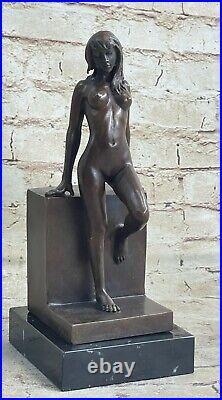 Sexy Chair Bronze Femme Dame Fille Sculpture Statue Art Déco Érotique de Base