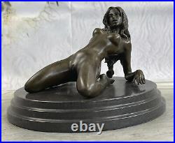 Sexy Érotique Sculpture Chair Fille Provocante Pose Bronze Statue Sexe Art