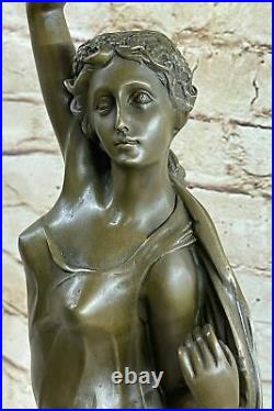 Signé Canova Chair Femelle Bronze Bougeoir Statue Sculpture Figurine Art Nr