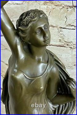Signé Canova Chair Femelle Bronze Bougeoir Statue Sculpture Figurine Art Nr