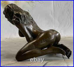 Signé Haute Qualité Oliviono Art Déco Bronze Chair Fille Socle Statue Solde Deal