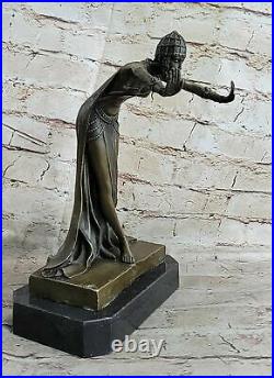 Signé J. R Colinet Bronze Statue, Art Déco Dancer Sculpture Fonte Figurine Nr