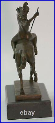 Signée Amazone Fille Avec Cheval Bronze Statue Sculpture Art Déco Cadeau Affaire