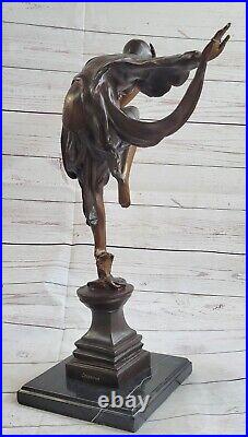 Signée Bronze Style Art Nouveau Deco J. Erte Statue Figurine Sculpture Statuette
