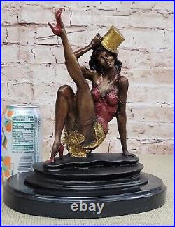 Signée Collett Statue Art Bronze Deco Figurine Jazz Sculpture Danseuse Solde