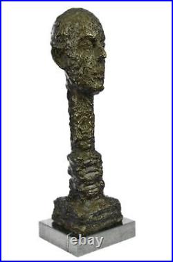 Signée GIA Abstrait Mâle Buste Bronze Statue Figurine Sculpture Art Déco