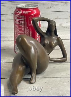 Signée Original Abstrait Chair Femelle Bronze Art Moderne Sculpture Statue L