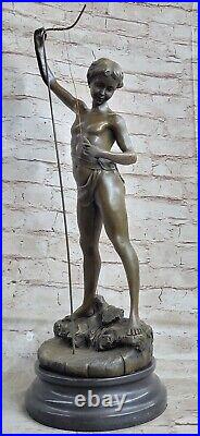 Signée Original Art Taylor Pêcheur Poisson Bronze Sculpture Statue Figurine