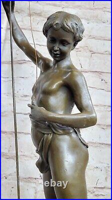 Signée Original Art Taylor Pêcheur Poisson Bronze Sculpture Statue Figurine
