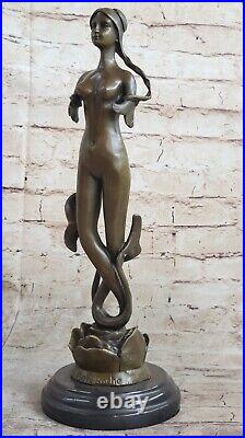 Sirène Fonte Bronze Statue Sculpture Figurine Original Art 16 Chair