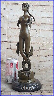 Sirène Fonte Bronze Statue Sculpture Figurine Original Art 16 Chair