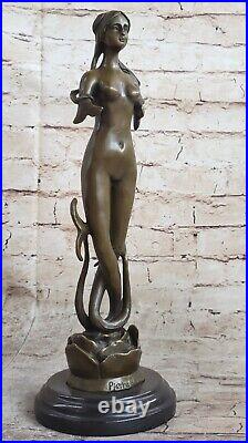 Sirène Fonte Bronze Statue Sculpture Figurine Original Art 16 Chair