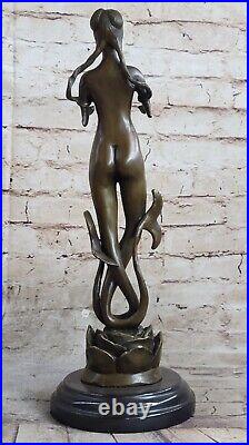 Sirène Fonte Bronze Statue Sculpture Figurine Original Art 16 Chair