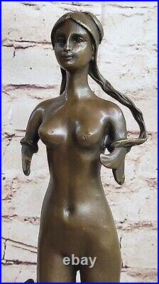 Sirène Fonte Bronze Statue Sculpture Figurine Original Art 16 Chair