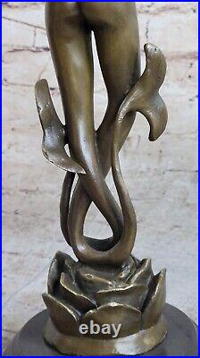 Sirène Fonte Bronze Statue Sculpture Figurine Original Art 16 Chair