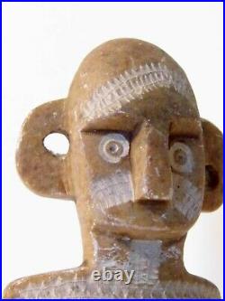 Statue D'art Sculpture Maya Précolombienne Ancienne Et Rare En Marbre Splendide