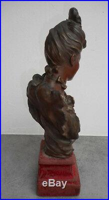 Statue En Bronze V Bruyneel Art Nouveau