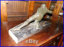 Statue En Regul Et Marbre Cipriani Art Deco 1930