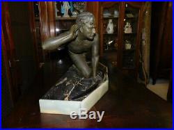 Statue En Regul Et Marbre Cipriani Art Deco 1930