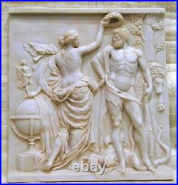 Statue Hercule Héracles Sculpture Bas Grand Relief Décoration Grecque Marbre art