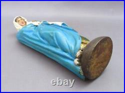 Statue Madonna Ligne Bois Artisanat Italien Sculpture Art Saint Premières'900