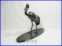 Statue Oiseau Cigogne Art Deco Sculpture Animaliere Stork Statue Storchstatue