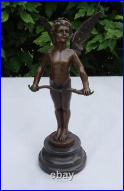 Statue Sculpture Ange Bebe Style Art Deco Style Art Nouveau Bronze massif Signe