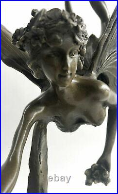Statue Sculpture Ange Fairy Art Déco Style Art Nouveau Style Massif Bronz Statue
