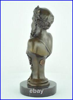 Statue Sculpture Bacchus Style Art Deco Style Art Nouveau Bronze massif Signe