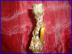 Statue Sculpture Bougeoir Demoiselle Romantique Style Art Deco Style Art Nouveau