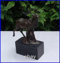Statue Sculpture Cerf Animalier Chasse Style Art Deco Style Art Nouveau Bronze m