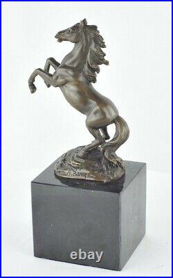 Statue Sculpture Cheval Animalier Style Art Deco Bronze massif Signe