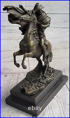 Statue Sculpture Cheval Napoleon Français Style Bronze Signe Marbre Base Art